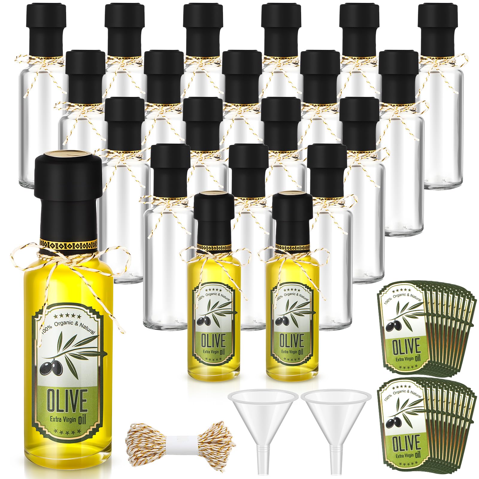Amazon.com: Reallnaive 20 Pcs 4 oz Mini Glass Olive Oil Bottles